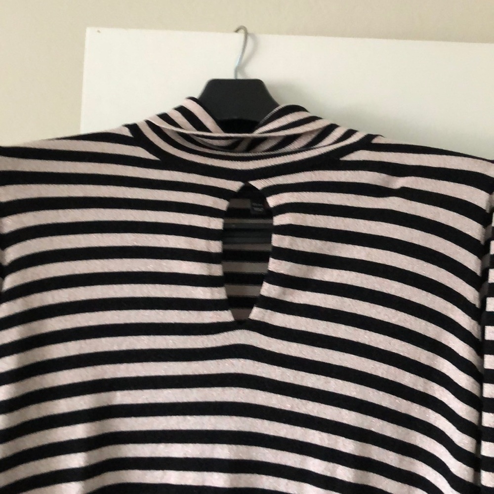 Rose gold and black striped sweater